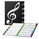 KNMNIU Sheet Music Folder, 20 Sheets 40 Pages Music Sheet File Paper Storage Folder A4 Spiral Binder 8.5x11 Inch for Sheet Music and Documents Organizer