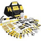 TOPLINE 390-Piece Hand Tool Kits for Home, 14-Inch Wide Mouth Tool Bag with Tools Included, Home Tool Set for Men, General Home Maintenance, Daily Use