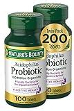 Nature's Bounty Acidophilus Probiotic, Daily Probiotic Supplement, Supports Digestive Health, Twin Pack, 100 Count (Pack of 2)