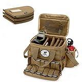 DSLEAF Tactical Gun Range Bag with 3 Pistol Cases, Gun Duffle Range Bag with 12X Magazine Slots and Extra Pockets for Shooting and Hunting