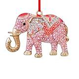 D24TIME Elephant Christmas Ornaments Pink Metal Elephant Christmas Tree Decorative Hanging Ornaments for Home Elephant Decor Christmas Tree Decorations Keepsake Gifts for Women Sisters Mom Kids Girls