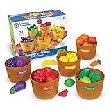 Learning Resources Farmer’s Market Color Sorting Set - 30 Pieces Age 18+ Months Toddler Learning Toys, Sorting Toys for Kids, Play Food,Easter Basket Stuffers​