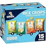 Quaker Rice Crisps, 4 Flavor Sweet and Savory Variety Mix, 15 count