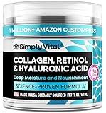 SimplyVital Face Moisturizer Collagen Cream - Anti Aging Neck and Decolette - Made in USA Day &Night Face Cream - Moisturizing, Lifting & Recovery - 1.7oz