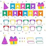 Decorably 89 Pcs Confetti Happy Birthday Bulletin Board Set for Classroom - Classroom Birthday Board Classroom, Birthday Bulletin Board Decorations, Birthday Wall Decorations Classroom