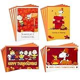 Hallmark Peanuts Thanksgiving Cards Assortment, Snoopy and Friends (16 Assorted Cards with Envelopes)