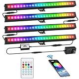 LED Stage Wash Light Bar - OPPSK 16" 18W Dimmable Wall Washer Lights Color Changing DJ Light Bar APP & Remote Control Uplight for Wedding Party Stage Lighting - 4 Pack