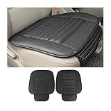 zipelo 2 Pack Car Seat Covers for Front Seats, Breathable Leather Cushion Protector, Anti-Slip Driver Seat Padded with Storage Pockets, Auto Interior Decoration for Most Vehicles (Black)