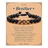 UNGENT THEM Brother Gifts from Sister, Christmas Birthday Gifts for Brother Adult Older Big Little Brother Bracelet Fathers' Day Graduation