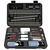 Laziiey Universal Gun Cleaning Kit, Rifle Cleaning Set with Reinforced Brass Rods, Brass Jags and Brass Slotted Tips