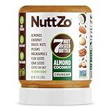 NuttZo Keto Almond Coconut - 7 Nut and Seed Butter, Coconut, Brazil Nuts, Almonds, Pecans and More, Keto Friendly, No Added Sugar or Oil, Non-GMO, Gluten Free, 2g Net Carbs, Crunchy Texture, 12 oz Jar