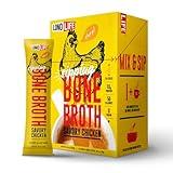 LonoLife Chicken Bone Broth Powder Mix | 10g Protein | Collagen-Rich, Keto & Paleo Friendly | Natural Ingredients | 10 Portable Stick Pack Servings