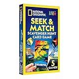 NATIONAL GEOGRAPHIC Scavenger Hunt for Kids Card Game - Seek & Match Objects from 40 Jumbo-Sized Cards, Camping Games, Activities for Toddlers, Car Game, Kids Outdoor Activities, Stocking Stuffers