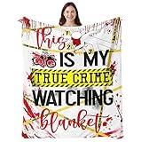 Vuinezo True Crime Gifts, True Crime Blanket 60"x50", Serial Killer Gifts, True Crime Gifts for Women/Men, Crime Show Lover Gifts, Gifts for True Crime Lovers, Crime Scene/Detective Gift