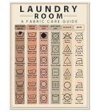 Laundry Symbols Guide Magnet - Laundry Magnets for Washing Machine - 6"x8" Helpful Laundry Magnets for Washing Machine, Laundry Guide Magnet for Home, Washing Machine Magnet Laundry Symbols Wall Art