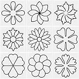 9 Pieces Flower Line Quilting Stencil Kit Sewing Stencils Flower Reusable Template Stencils with Metal Open Ring for Sewing on Fabric Quilt Clothes