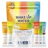 Wake Up Water - Energy + Hydration Packets (15 Pack), Variety Pack - Electrolytes Powder Drink Mix w/Natural Caffeine & Electrolytes - .10 oz (2.9g)