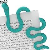 Clip Bookmarks for Kids Students Women and Men - Wally The Bookworm Cool Cute Bookmark and Page Holder Unique Gift Idea - Funny Book Marker and Reading Accessory for Book Lovers (Turquoise)