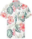 APTRO Men's Hawaiian Shirt Summer Beach Tropical Short Sleeve Button Down Shirt M175 M Hibiscus Pink