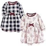 Touched by Nature Girls, Toddler, Baby and Womens Organic Cotton Short-Sleeve and Long-Sleeve Dresses, Winter Woodland Long Sleeve, 6-9 Months