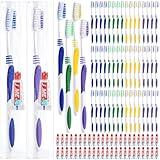 Baderke 100 Pcs Disposable Toothbrushes with Toothpaste Individually Wrapped Soft Bristle Travel Toothpaste Single Use Manual Travel Size Toothbrush Kit for Adults Guests Travel Hotel Nursing