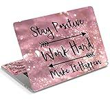 DINKY Laptop Skin Sticker Decal, 12" 13" 13.3" 14" 15" 15.4" 15.6 inch Laptop Universal Reusable Vinyl Skin Stickers Cover Art Decal Notebook PC Personalized Protector (Pink Letters)