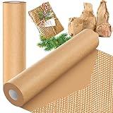 Honeycomb Packing Paper, 15"x510" Sustainable Alternative to bubble wrap for Moving/shipping/Wrapping, Eco Protective Packaging Material for Gift Boxes, Recyclable Biodegradable Cushion Kraft Supplies