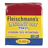 Fleischmann’s Yeast, Fleischmann’s Instant Dry Yeast, 16 Ounce - 1 Pack, Fast-Acting, Gluten Free, No Preservatives