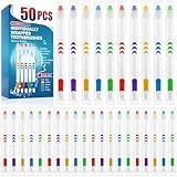 Navona 50 PCS Individually Wrapped Bulk Toothbrush Pack, Colorful Manual Disposable Toothbrushes for Adults or Kids, Ergonomics Handle, Soft Bristles, Perfect for Travel, Hotel, Donation