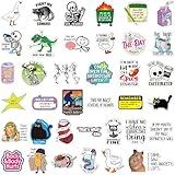 Chivertion 400 Pcs Funny Stickers for Adults Funny Water Bottles Stickers Pack Waterproof Cool Stickers for Laptop, Bumper, Phone, Hard Hats, Wall, Window Decals Decors, 50 Styles (Cute Style)