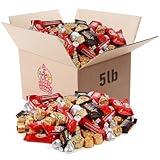 Assorted Chocolate Mix Candy Variety Pack for Kids and Party Favors - Bulk Individually Wrapped Reeses Miniature Cups, KitKat, Hersheys Kisses, Rolo, and Heath Candy Mini Assortment, 220 Pieces, 5LB