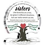 Sisters Gifts from Sister Birthday Gifts Idea for Sister, Friendship Gift for Sisters from Brother, Big Little Sister Gifts Birthday Mothers Day for Sister Acrylic Tree Desk Signs Plaque Home Decor