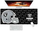 Malogtan Stitched Edges Mouse Desk Pad,Large Gaming Mouse Pad for Laptop Computer Desktop Keyboard,Black Gray Design Mat for Football Sport Fans Mousepad