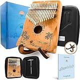 Orora Kalimba 17 Keys Thumb Piano - Songbook included with 25 Songs - Varnished Wood Musical Instrument for Kids and Adults - Finger Piano with Protection Case, Stand, Accessories - Unique Gift