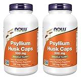 NOW Foods Psyllium Husk 500mg, 500 Capsule (2 Pack)