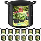 KuMers 12 Pack Grow Bags 5 Gallon, 300G Heavy Duty Thickened Non-Woven Plant Bag Plant Fabric Pots with Handles Planting Bags, Pot for Plants