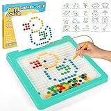 Magnetic Drawing Board for Kids Magnetic Dot Art Doodle Board with Magnetic Pen and Beads for Toddlers Montessori Preschool Toy Travel Toys for Kids Ages 3-5 - Green