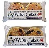 Welsh Cakes by Welsh Baker - 2 Flavor Variety Box - 8 Cakes in All - 4 cakes per Package - Currant and Blueberry