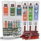 Buffalo Bob's Wild Game Meat Snacks (6 Pack), Beef Jerky Variety Pack, Jerky Gift Baskets for Fathers/Dad, Exotic Random Jerky Sampler Set, Mens Hunting Stocking Stuffers, Jerky Gift Set