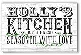 Personalized Kitchen Sign Seasoned With Love Customized Gift for Men Women Cooks Chefs