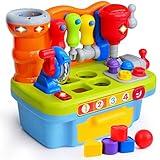 Toys for 1 Year Old Boy, Musical Learning Workbench for Toddler Toys Age 1-2, Baby Toys 12-18 Months Birthday Gifts for 1 Year Old Boy Toys, Sound Lights Engineer Pretend Play Early Education Toys