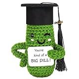 Primo Lines 2024 Graduation Gift Emotional Support Pickle, Graduation Hat Unique 4.73' X 1.97', Handmade Positive Crochet Potato, Crochet Animals, Cute Knitted Pl