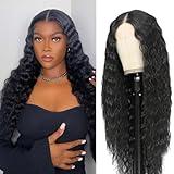 30 Inch Long Curly Synthetic Hair Wigs for Balck Women,13x4x1 Deep Water Wave Lace Front Wig,Simulated Scalp Natural Loose Deep Wave Crimps Curly Wig As Hair Replacement Wigs