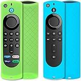 Pinowu Remote Cover (2pcs) Compatible with Fire TV Stick 4K / Fire TV Stick Lite Alexa Voice Remote with Lanyard (Green Glow & Turquoise Not Glow) (NOT for Fire Stick 4K Max)