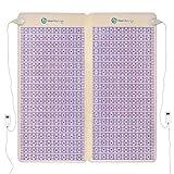 Healthyline Advanced Infrared Heating Pad - Amethyst, Tourmaline and Jade Gemstones - Photon Lights, Negative Ions and Hot Crushed Stones - TAJ Split Inframat Pro (King)