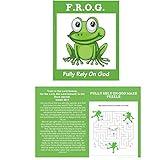 Fully Rely On God Frog F.R.O.G. Religious Christian Simple Bible Gospel Tracts for Evangelism to Pass Out for Kids Children Sunday School Fall Festival Trunk Or Treat Bulk (100 Count)