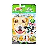 Melissa & Doug On the Go Make-a-Face Reusable Sticker Pad Travel Toy Activity Book – Pet Animals (10 Scenes, 65 Cling Stickers)