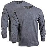 Gildan Heavy Cotton Long Sleeve T-Shirt, Style G5400, 2-Pack, Graphite Heather