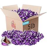 Kisses Dark Chocolate Candy -Mildly Sweet Dark Chocolate Individually Wrapped in Purple Foils for Indulgent Experience - Melt-in-Your-Mouth Sensation Kisses Chocolate Treat, 5lb