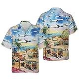 United Airlines Hawaiian Shirts Hawaii Shirts Vintage Aloha Airplane Evolution Memmorable Shirts Airplane Hawaii Button Down for Explorer Exploring Journey Apparel Gift for Husband Grandpa Child